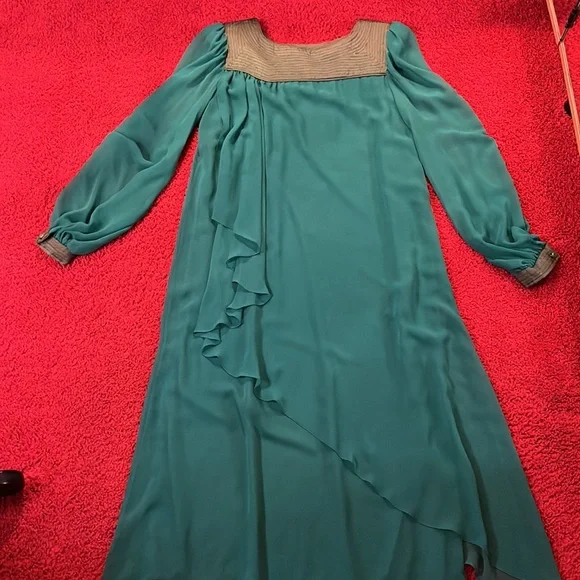 Emerald chiffon “Golden Girls” style dress - Picture 8 of 14